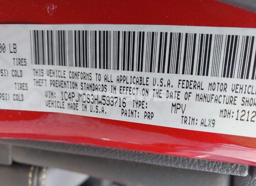 Photo 9 of 2017 Jeep Cherokee LIMITED 4X4 (VIN 1C4PJMDS3HW593716)