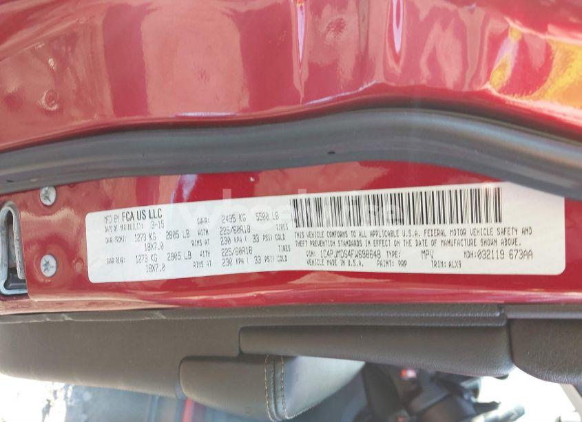 Photo 9 of 2015 Jeep Cherokee LIMITED (VIN 1C4PJMDS4FW698648)