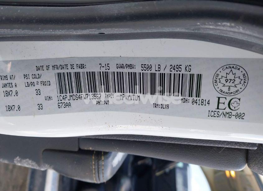 Photo 9 of 2015 Jeep Cherokee LIMITED (VIN 1C4PJMDS4FW713567)