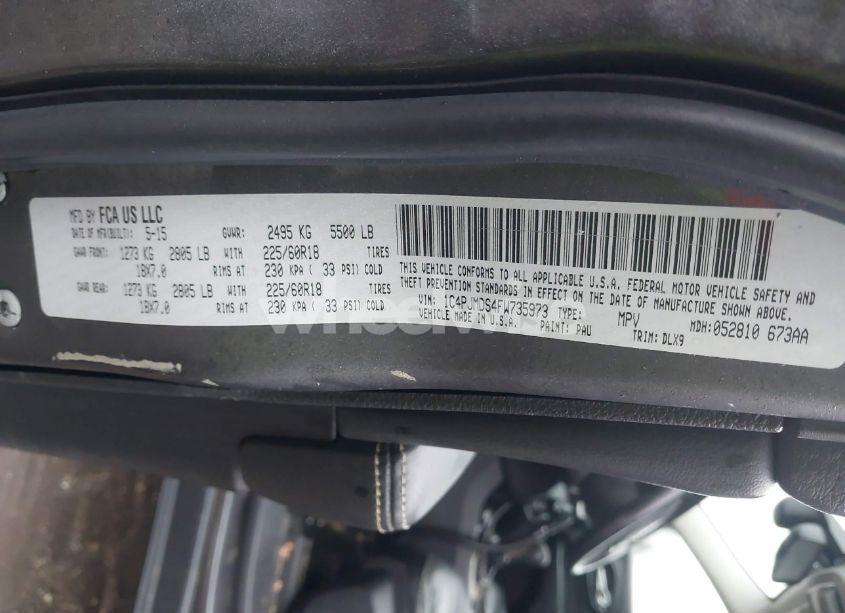 Photo 9 of 2015 Jeep Cherokee LIMITED (VIN 1C4PJMDS4FW735973)