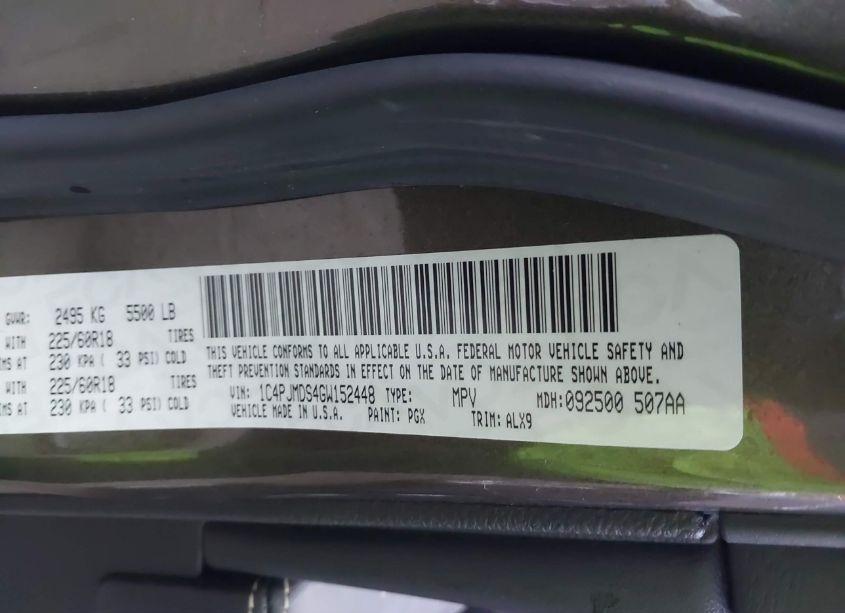 Photo 9 of 2016 Jeep Cherokee LIMITED (VIN 1C4PJMDS4GW152448)