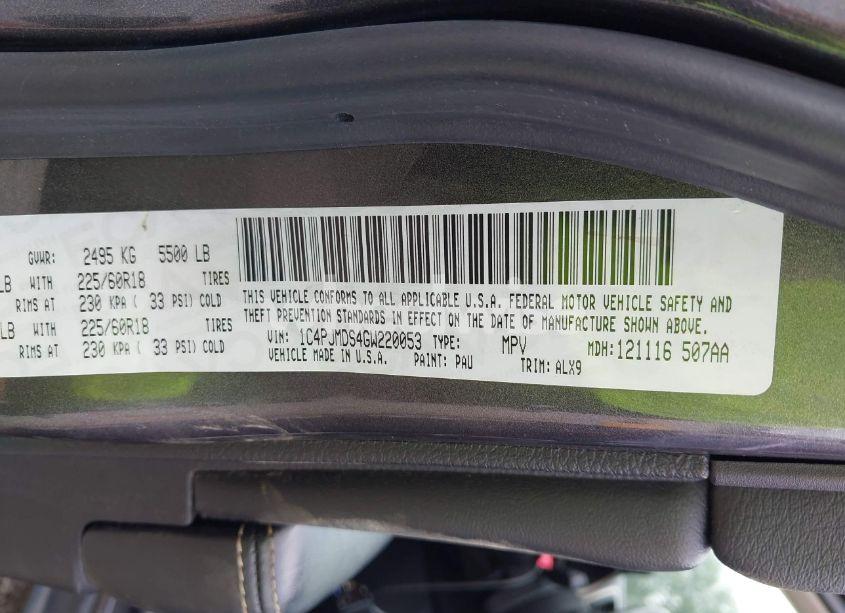 Photo 9 of 2016 Jeep Cherokee LIMITED (VIN 1C4PJMDS4GW220053)