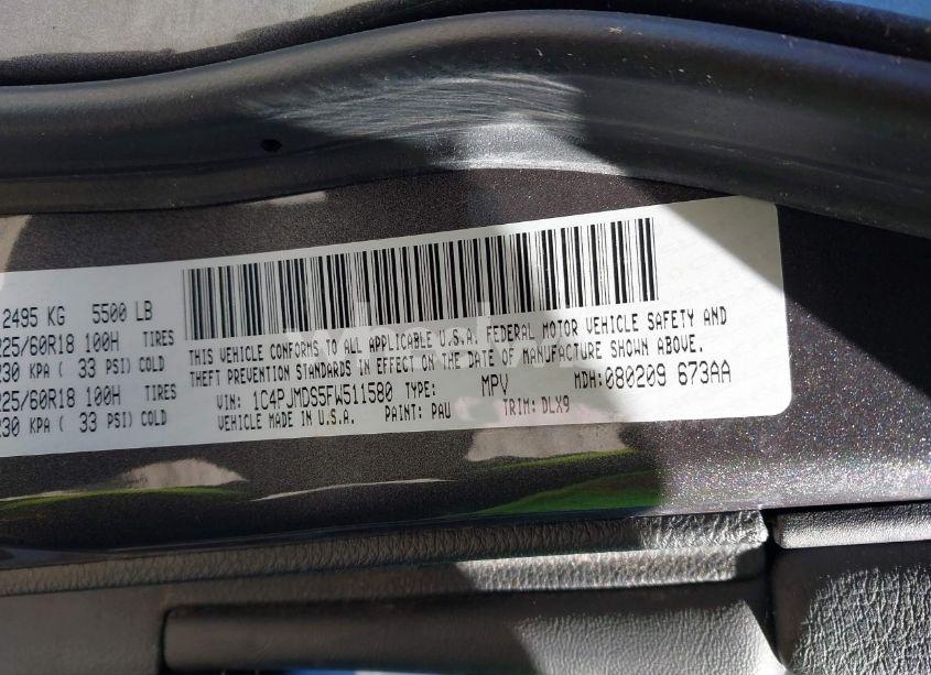 Photo 9 of 2015 Jeep Cherokee LIMITED (VIN 1C4PJMDS5FW511580)