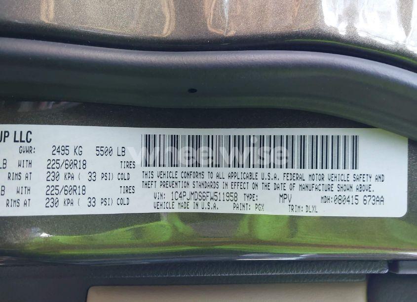 Photo 9 of 2015 Jeep Cherokee LIMITED (VIN 1C4PJMDS6FW511958)