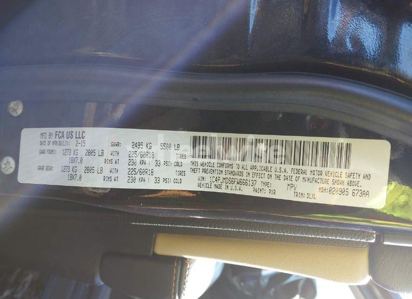 Photo 9 of 2015 Jeep Cherokee LIMITED (VIN 1C4PJMDS6FW666137)