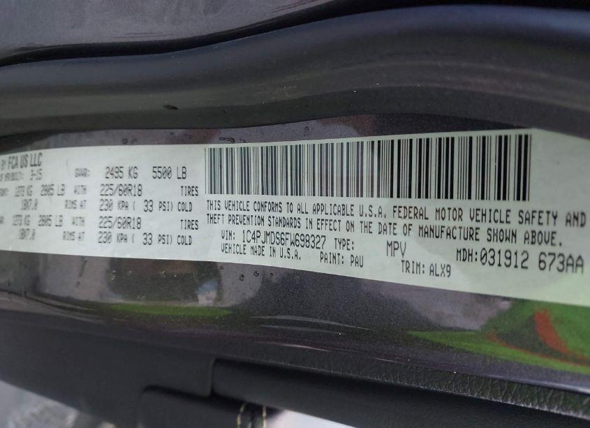 Photo 9 of 2015 Jeep Cherokee LIMITED (VIN 1C4PJMDS6FW698327)