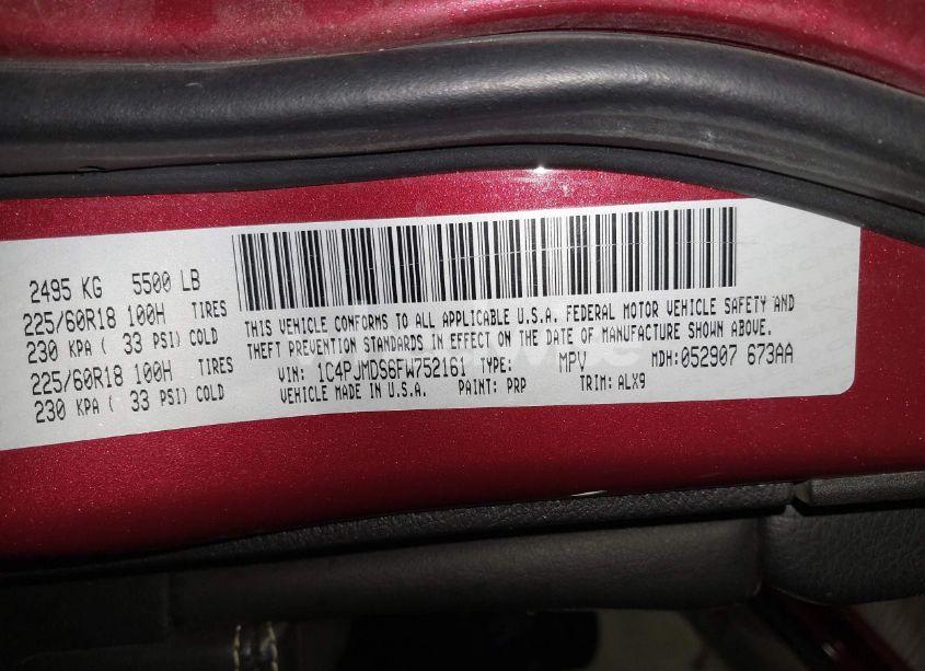 Photo 9 of 2015 Jeep Cherokee LIMITED (VIN 1C4PJMDS6FW752161)