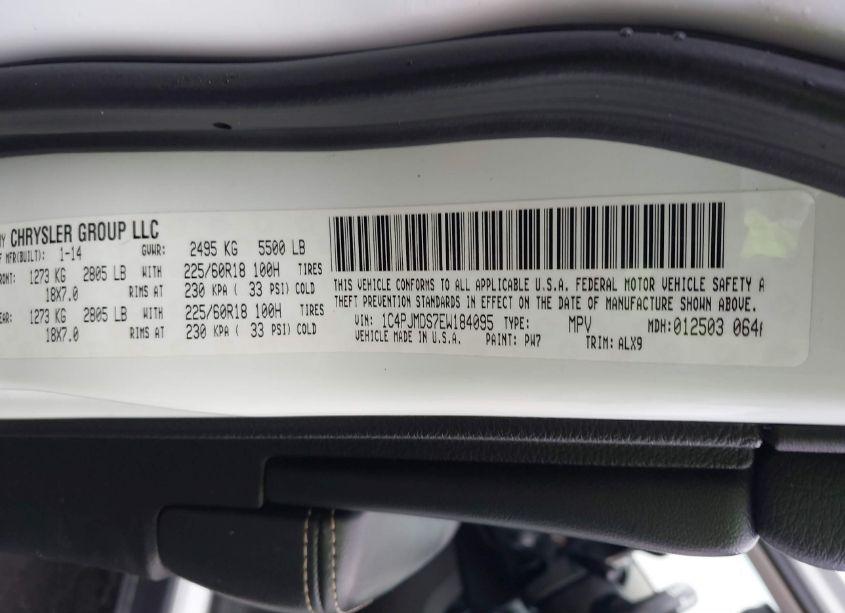 Photo 9 of 2014 Jeep Cherokee LIMITED (VIN 1C4PJMDS7EW184095)