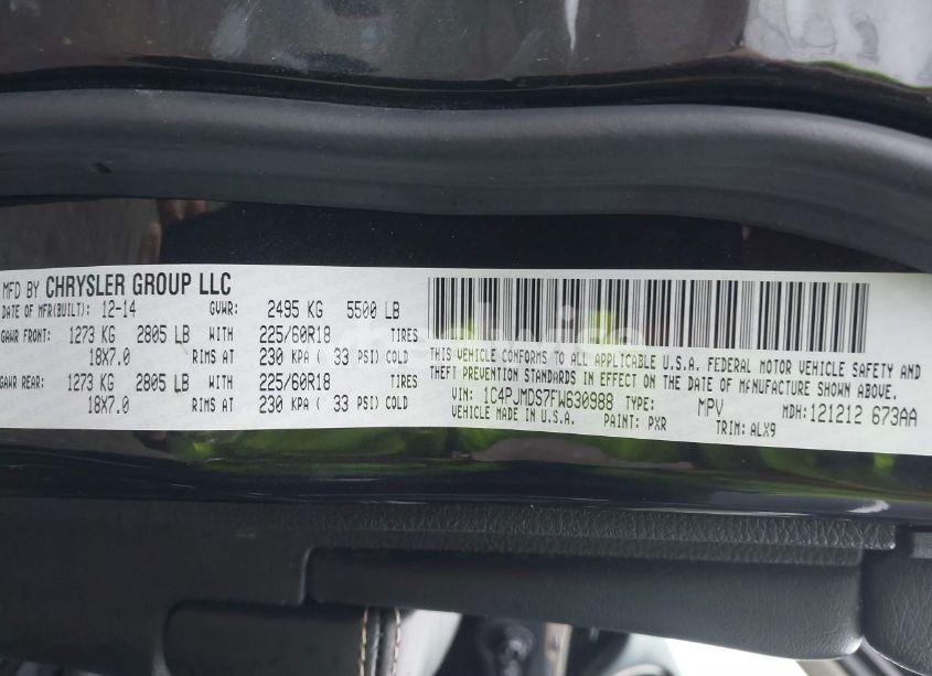 Photo 9 of 2015 Jeep Cherokee LIMITED (VIN 1C4PJMDS7FW630988)