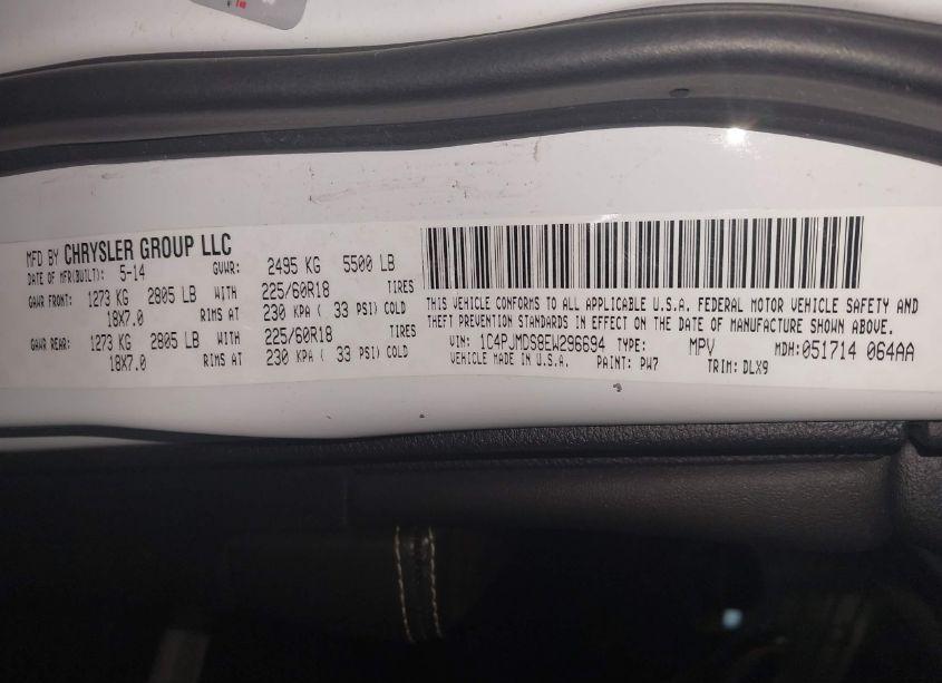 Photo 9 of 2014 Jeep Cherokee LIMITED (VIN 1C4PJMDS8EW296694)