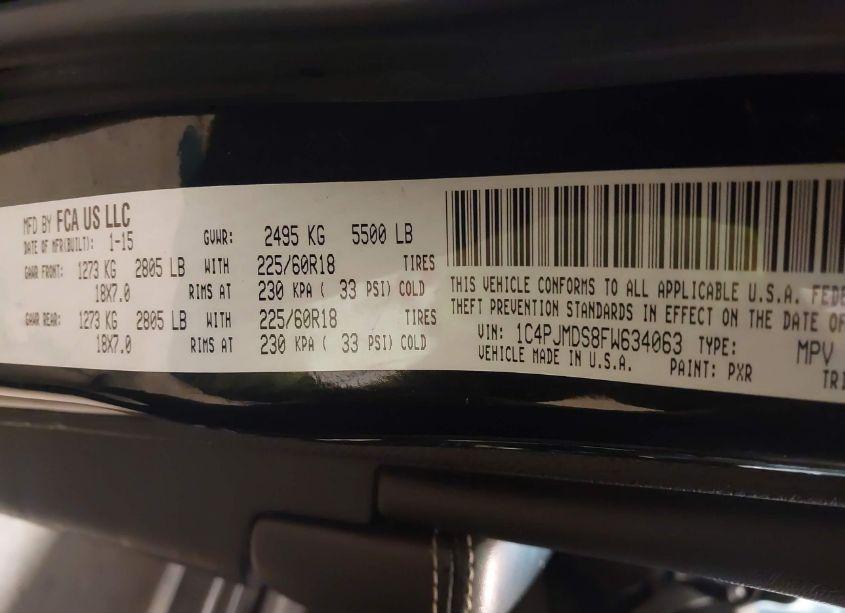 Photo 9 of 2015 Jeep Cherokee LIMITED (VIN 1C4PJMDS8FW634063)