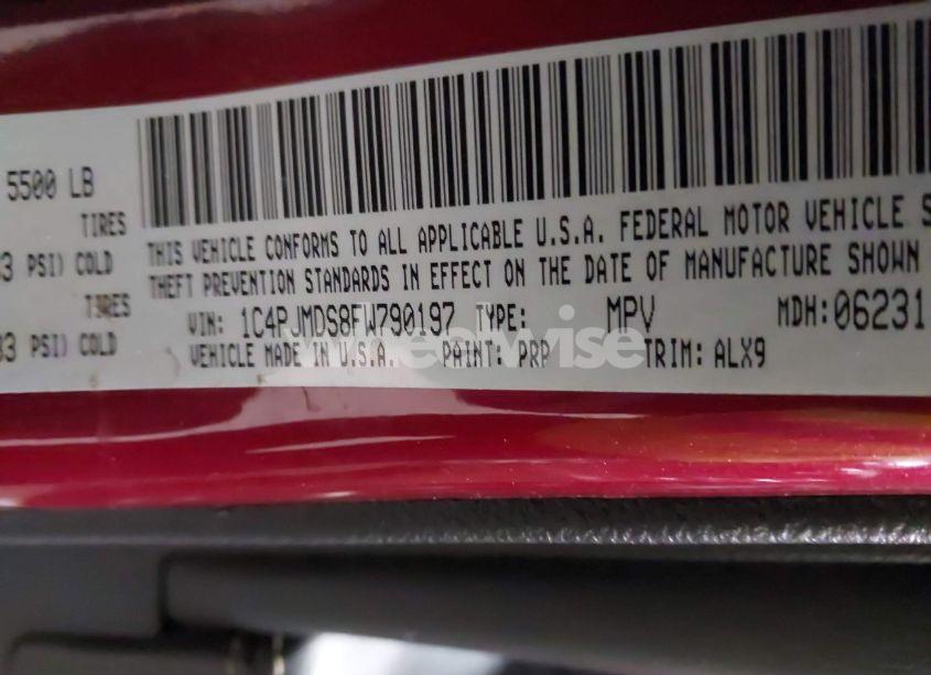 Photo 9 of 2015 Jeep Cherokee LIMITED (VIN 1C4PJMDS8FW790197)