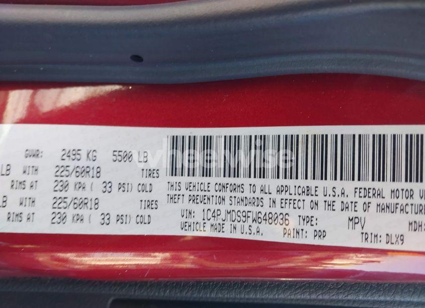 Photo 9 of 2015 Jeep Cherokee LIMITED (VIN 1C4PJMDS9FW648036)