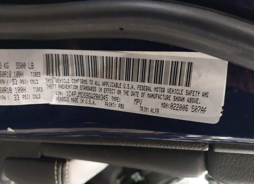 Photo 9 of 2016 Jeep Cherokee LIMITED (VIN 1C4PJMDS9GW280345)