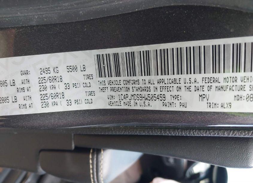 Photo 9 of 2017 Jeep Cherokee HIGH ALTITUDE 4X4 (VIN 1C4PJMDS9HW505459)