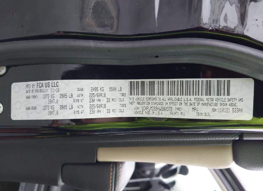 Photo 9 of 2017 Jeep Cherokee LIMITED 4X4 (VIN 1C4PJMDS9HW580372)