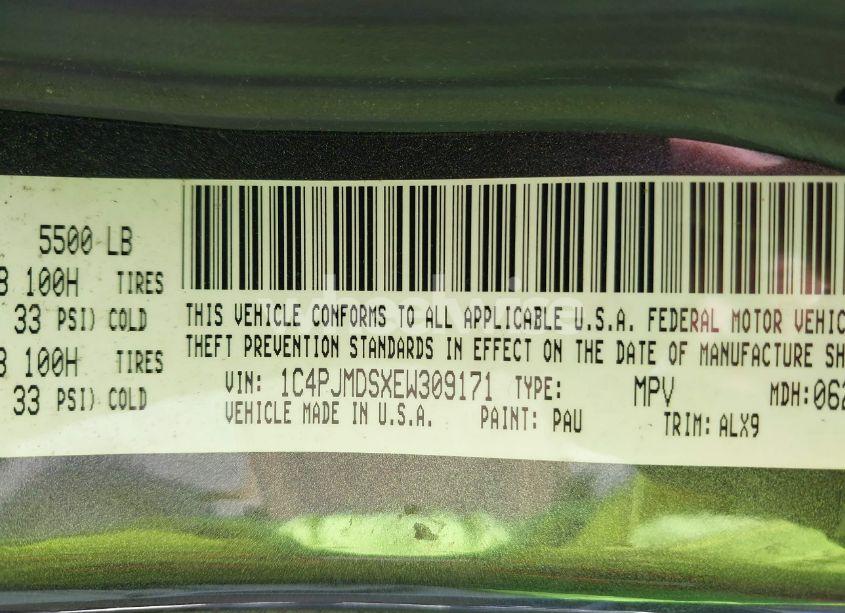 Photo 9 of 2014 Jeep Cherokee LIMITED (VIN 1C4PJMDSXEW309171)