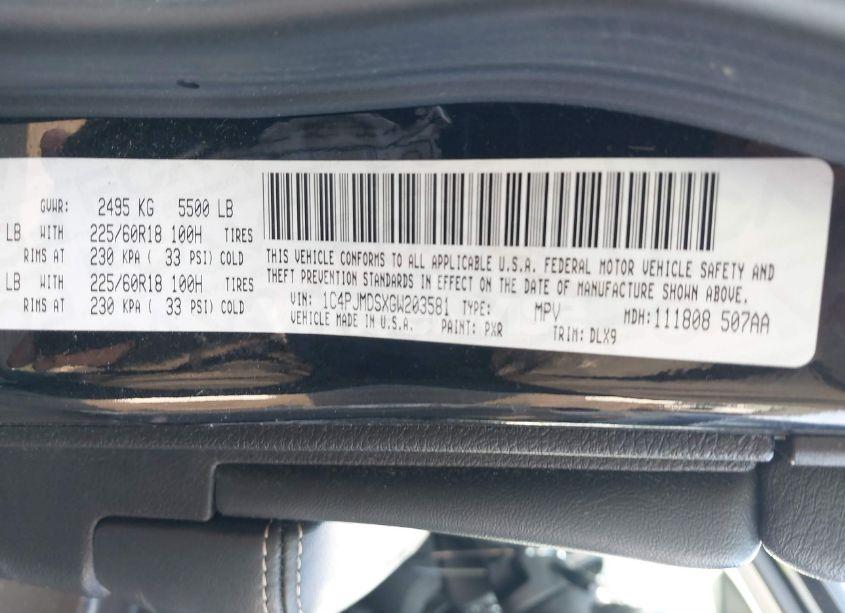 Photo 9 of 2016 Jeep Cherokee LIMITED (VIN 1C4PJMDSXGW203581)