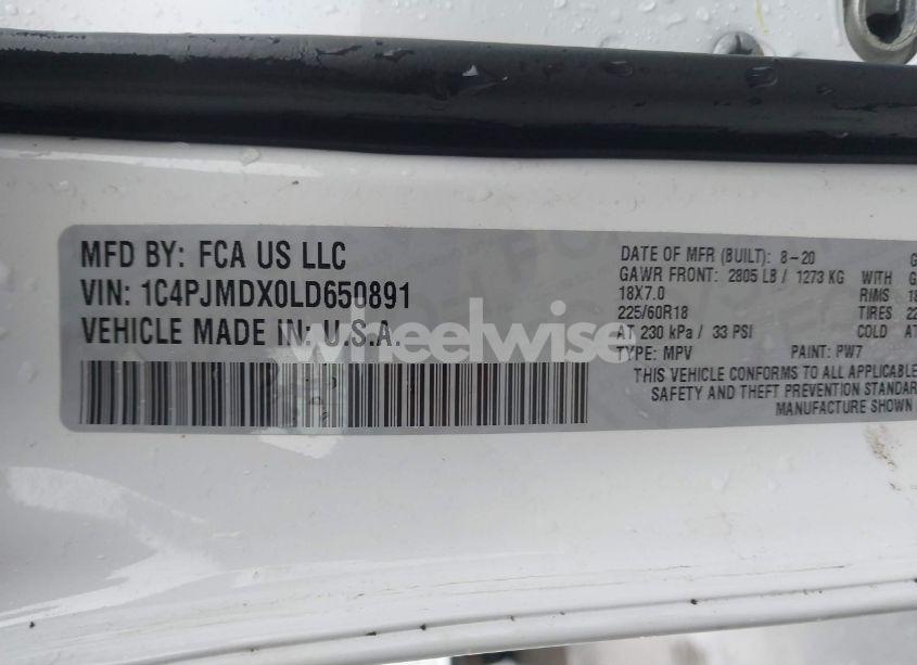 Photo 9 of 2020 Jeep Cherokee LIMITED 4X4 (VIN 1C4PJMDX0LD650891)