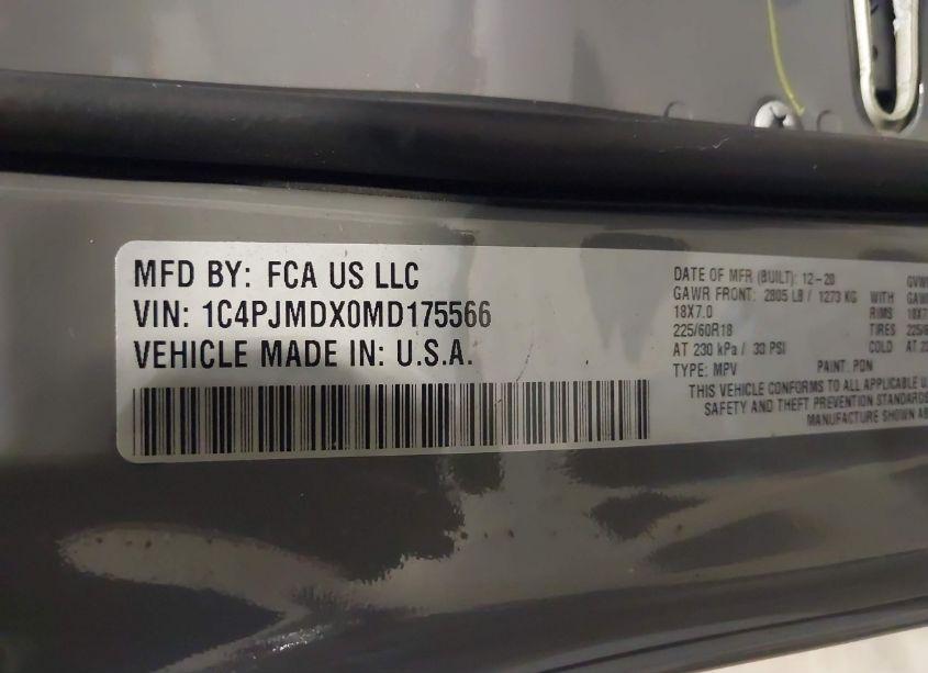 Photo 9 of 2021 Jeep Cherokee LIMITED 4X4 (VIN 1C4PJMDX0MD175566)