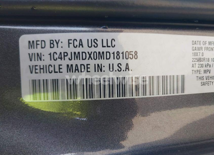 Photo 9 of 2021 Jeep Cherokee LIMITED 4X4 (VIN 1C4PJMDX0MD181058)