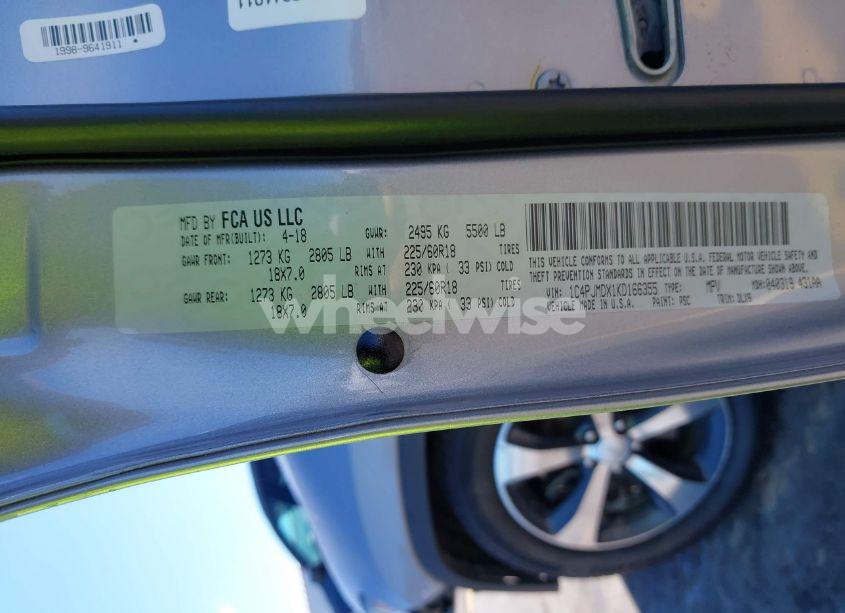 Photo 9 of 2019 Jeep Cherokee LIMITED 4X4 (VIN 1C4PJMDX1KD166355)