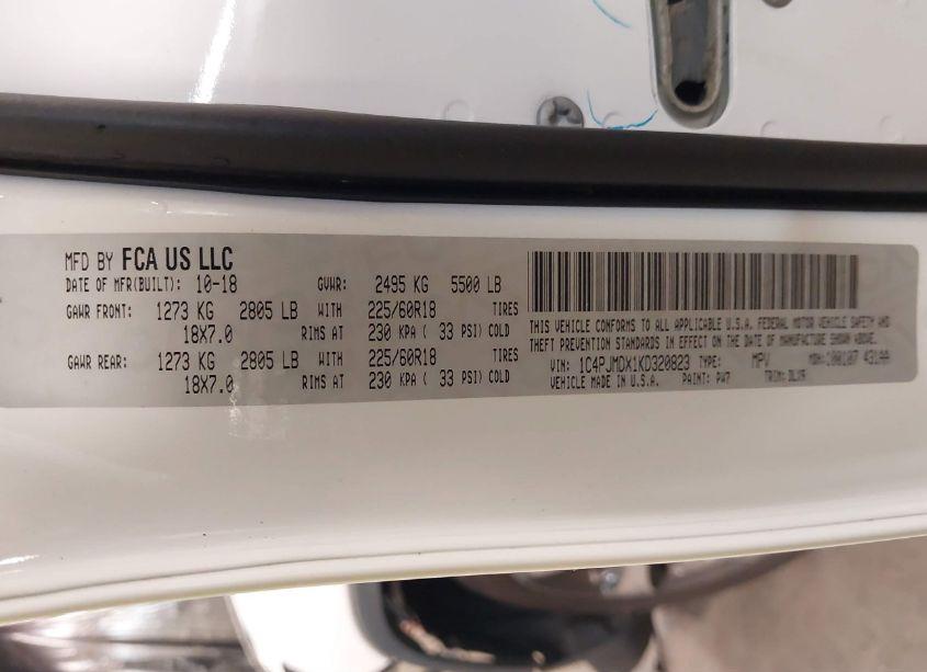 Photo 9 of 2019 Jeep Cherokee LIMITED 4X4 (VIN 1C4PJMDX1KD320823)