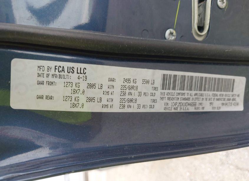 Photo 9 of 2019 Jeep Cherokee LIMITED 4X4 (VIN 1C4PJMDX1KD446566)