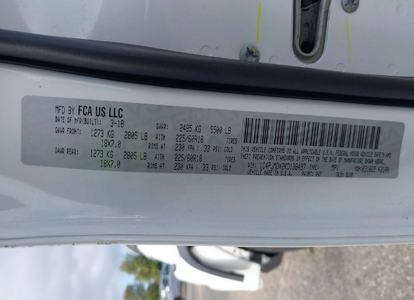 Photo 9 of 2019 Jeep Cherokee LIMITED 4X4 (VIN 1C4PJMDX2KD138497)