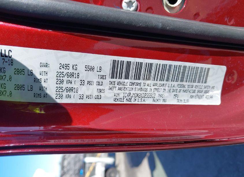 Photo 9 of 2019 Jeep Cherokee LIMITED 4X4 (VIN 1C4PJMDX2KD235912)