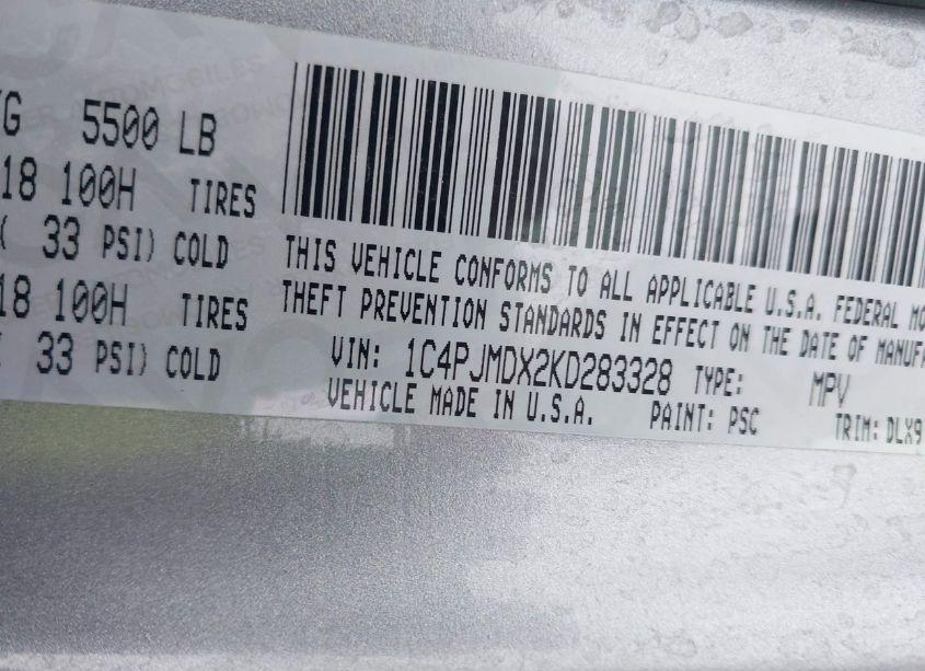 Photo 9 of 2019 Jeep Cherokee LIMITED 4X4 (VIN 1C4PJMDX2KD283328)