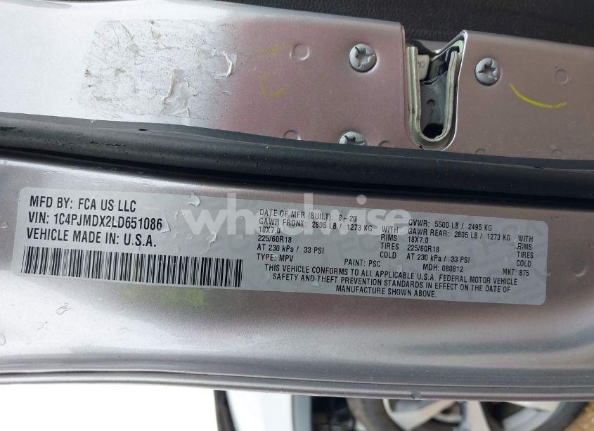 Photo 9 of 2020 Jeep Cherokee LIMITED 4X4 (VIN 1C4PJMDX2LD651086)