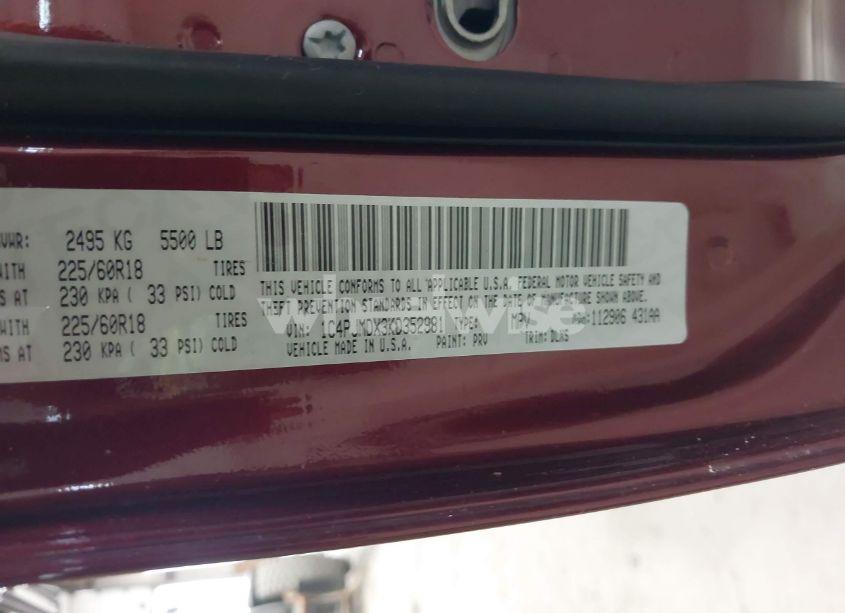 Photo 9 of 2019 Jeep Cherokee LIMITED 4X4 (VIN 1C4PJMDX3KD352981)