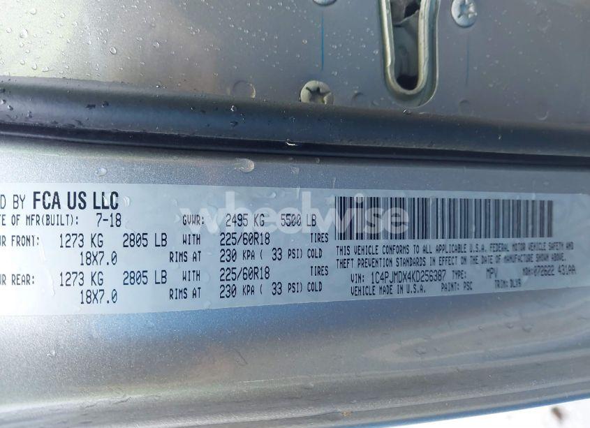 Photo 9 of 2019 Jeep Cherokee LIMITED 4X4 (VIN 1C4PJMDX4KD256387)