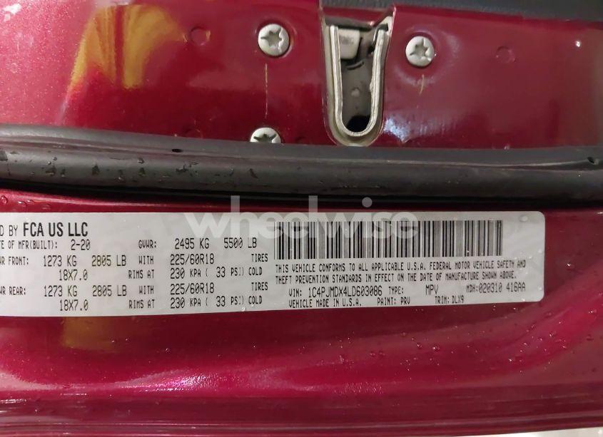 Photo 9 of 2020 Jeep Cherokee LIMITED 4X4 (VIN 1C4PJMDX4LD603086)