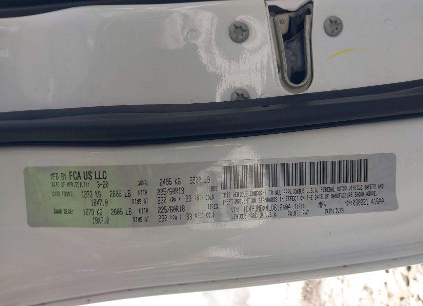 Photo 9 of 2020 Jeep Cherokee LIMITED 4X4 (VIN 1C4PJMDX4LD612404)