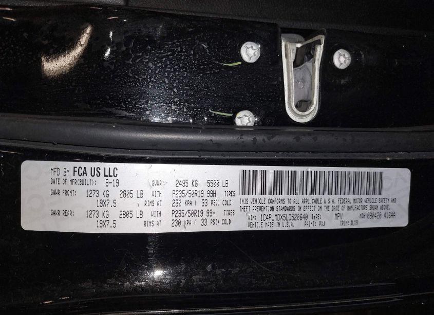 Photo 9 of 2020 Jeep Cherokee HIGH ALTITUDE 4X4 (VIN 1C4PJMDX5LD520640)