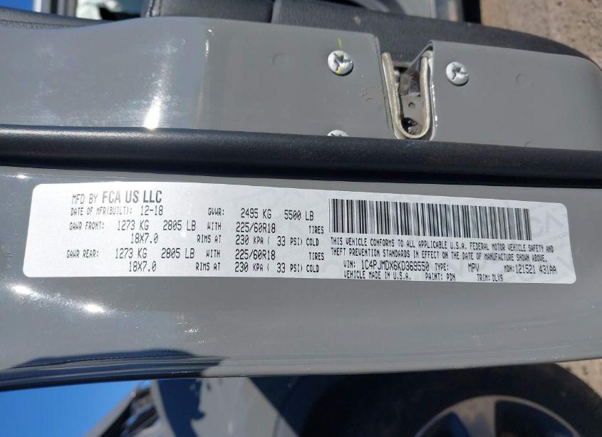 Photo 9 of 2019 Jeep Cherokee LIMITED 4X4 (VIN 1C4PJMDX6KD369550)