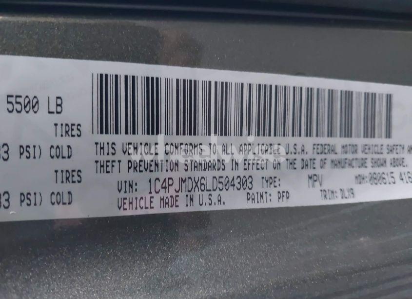 Photo 9 of 2020 Jeep Cherokee LIMITED 4X4 (VIN 1C4PJMDX6LD504303)