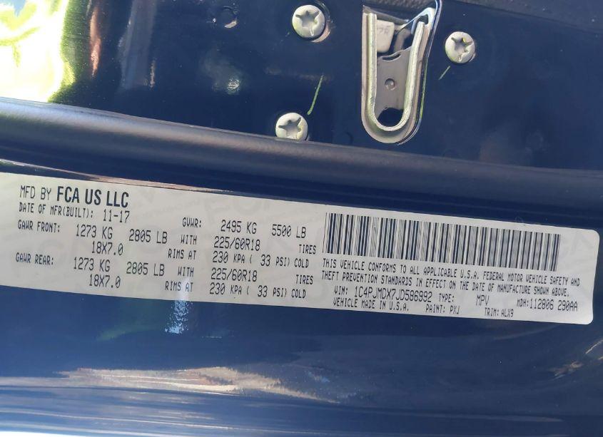 Photo 9 of 2018 Jeep Cherokee LIMITED 4X4 (VIN 1C4PJMDX7JD586992)