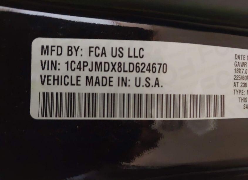 Photo 9 of 2020 Jeep Cherokee LIMITED 4X4 (VIN 1C4PJMDX8LD624670)