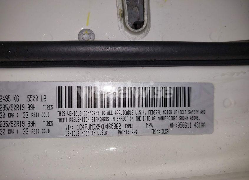 Photo 9 of 2019 Jeep Cherokee HIGH ALTITUDE 4X4 (VIN 1C4PJMDX9KD460862)