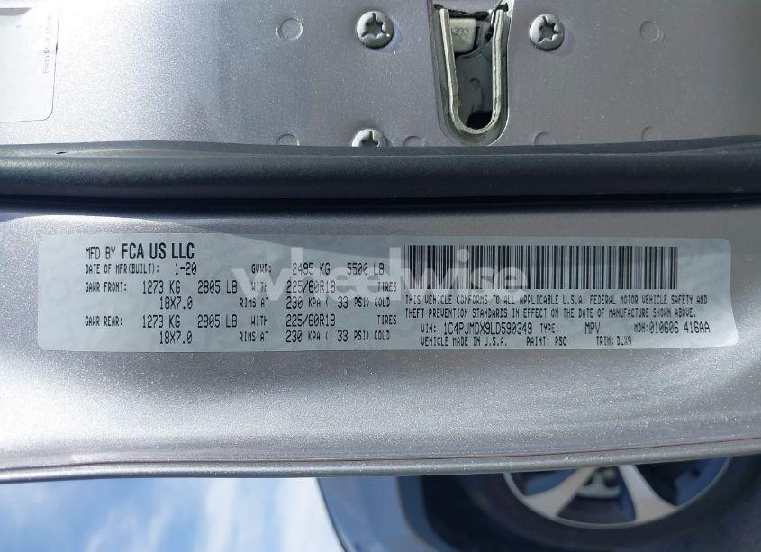 Photo 9 of 2020 Jeep Cherokee LIMITED 4X4 (VIN 1C4PJMDX9LD590349)