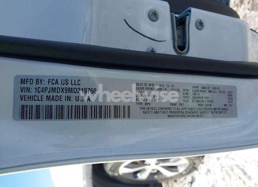 Photo 9 of 2021 Jeep Cherokee LIMITED 4X4 (VIN 1C4PJMDX9MD219760)