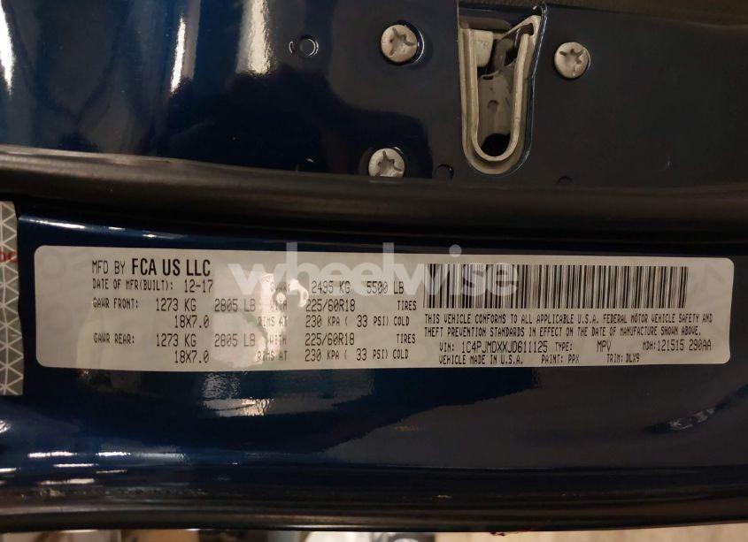 Photo 9 of 2018 Jeep Cherokee LIMITED 4X4 (VIN 1C4PJMDXXJD611125)