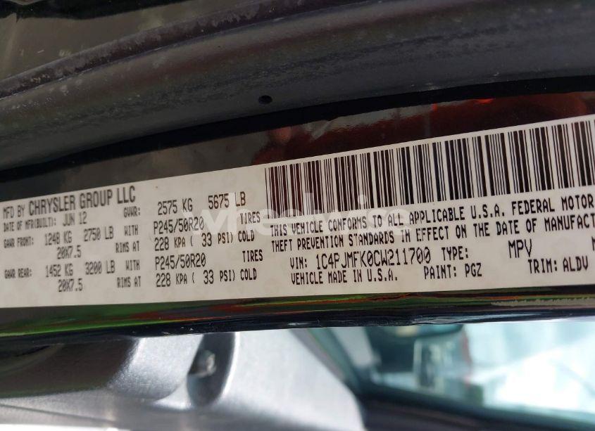 Photo 9 of 2012 Jeep Liberty LIMITED JET EDITION (VIN 1C4PJMFK0CW211700)