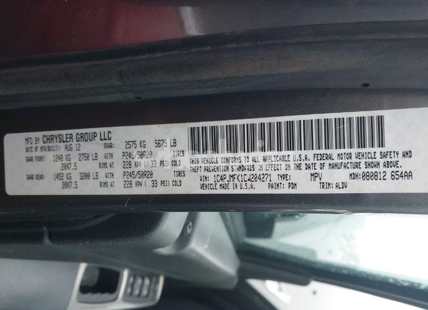 Photo 9 of 2012 Jeep Liberty LIMITED JET EDITION (VIN 1C4PJMFK1CW204271)