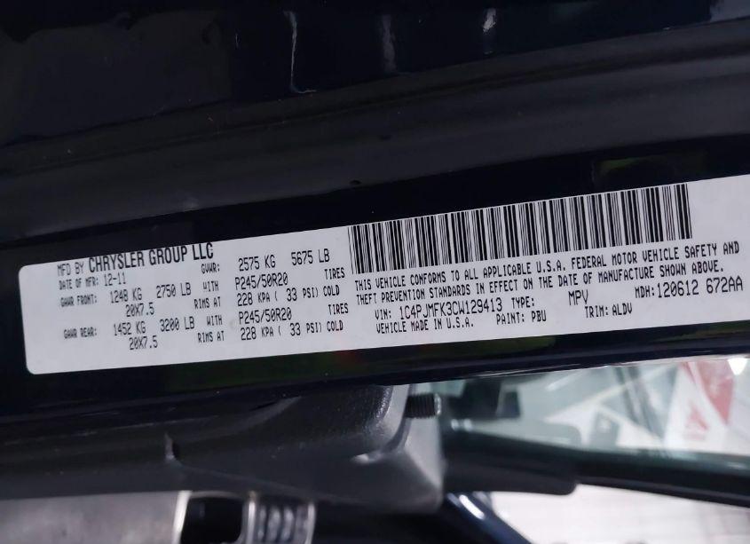 Photo 9 of 2012 Jeep Liberty LIMITED JET EDITION (VIN 1C4PJMFK3CW129413)