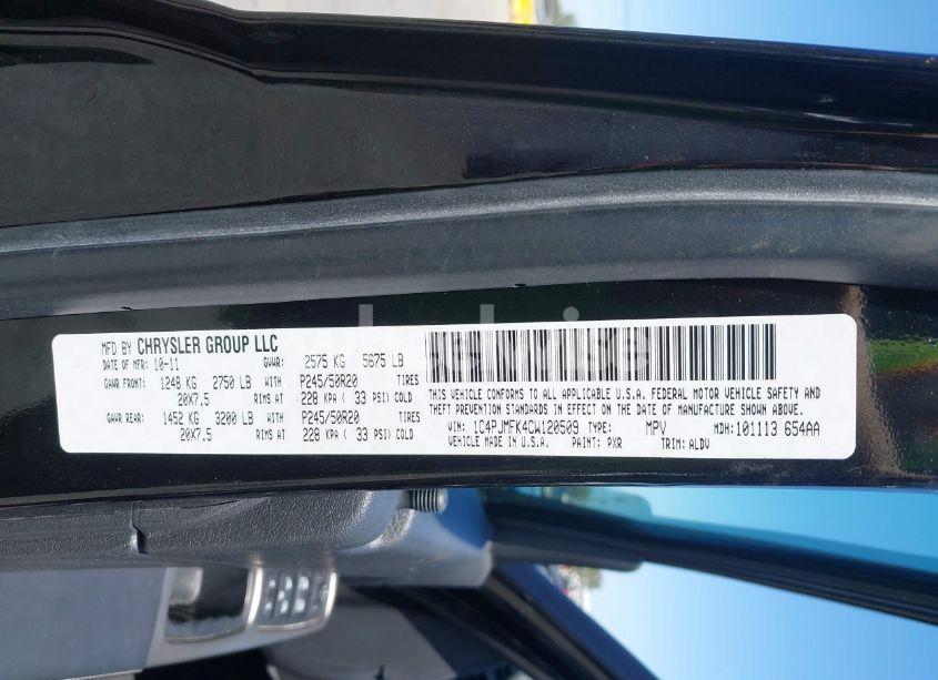 Photo 9 of 2012 Jeep Liberty LIMITED JET EDITION (VIN 1C4PJMFK4CW120509)