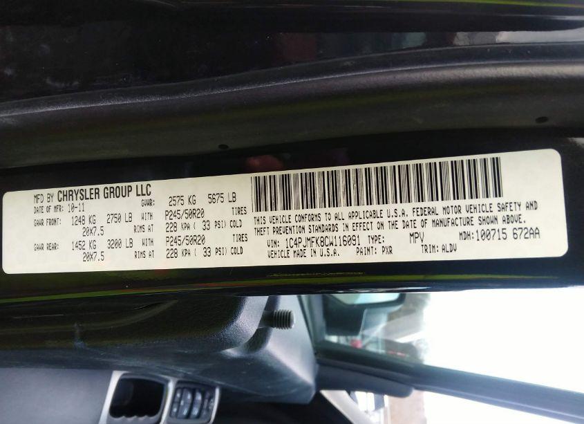 Photo 9 of 2012 Jeep Liberty LIMITED JET EDITION (VIN 1C4PJMFK8CW116091)